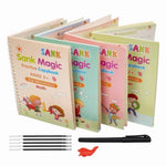 Magic Reusable Notebook Kit of 4 Books 📚 (Set of 4 Books + 1 Pen + 5 Refills + 1 Grip)